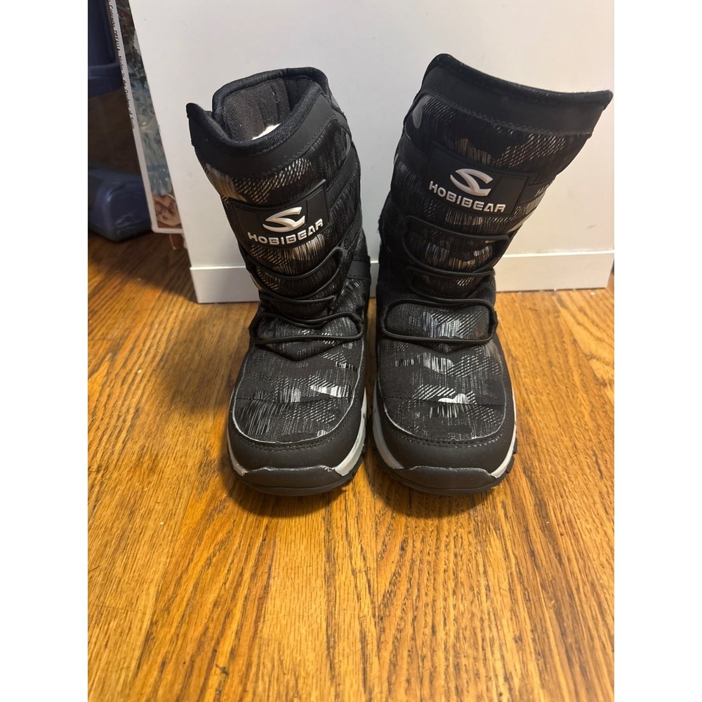 Hobibear AW3771 Mens Black Grey Faux Fur Lined Winter Snow Boots Size 37 5.5-6